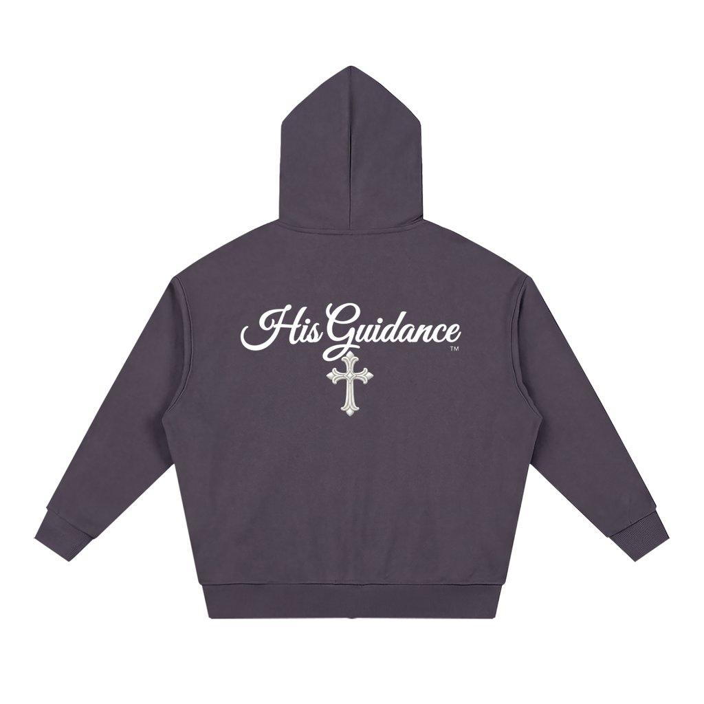 "His Guidance" Unisex Loose Solid Full Zip Hoodie