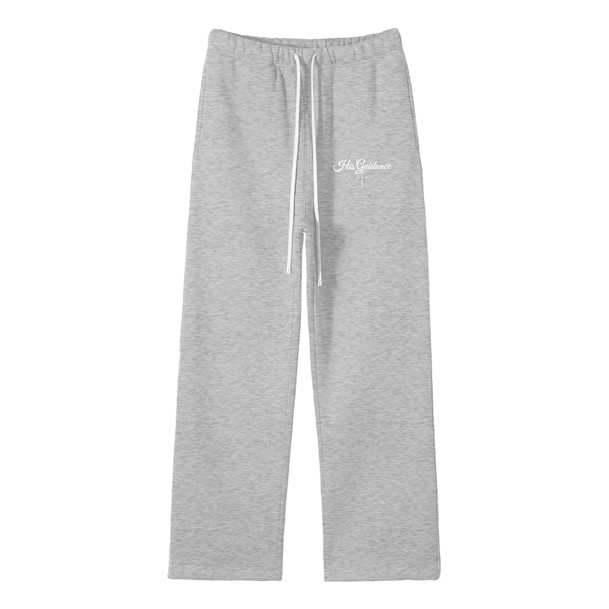 "His Guidance" Unisex Solid Color Fleece Straight Leg Pants.