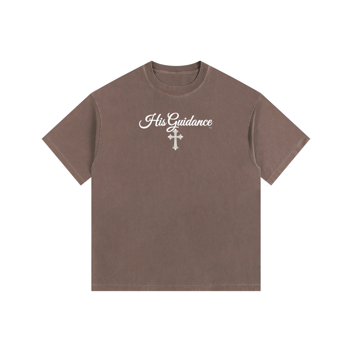 "His Guidance" Vintage Washed Oversized Cotton T-Shirt (White Font)