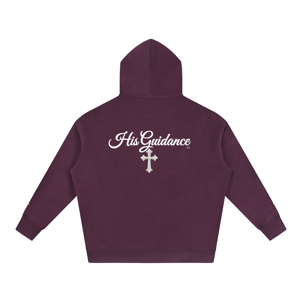 "His Guidance" Oversize Fleeced Hoodie (cross on sleeves)