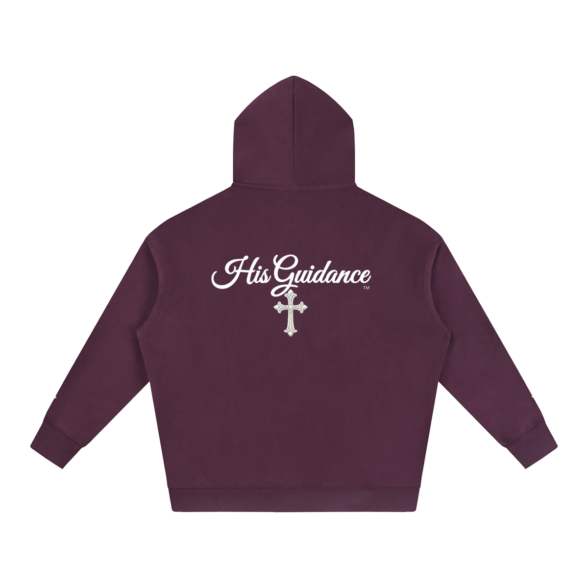 "His Guidance" Oversize Fleeced Hoodie (cross on sleeves)