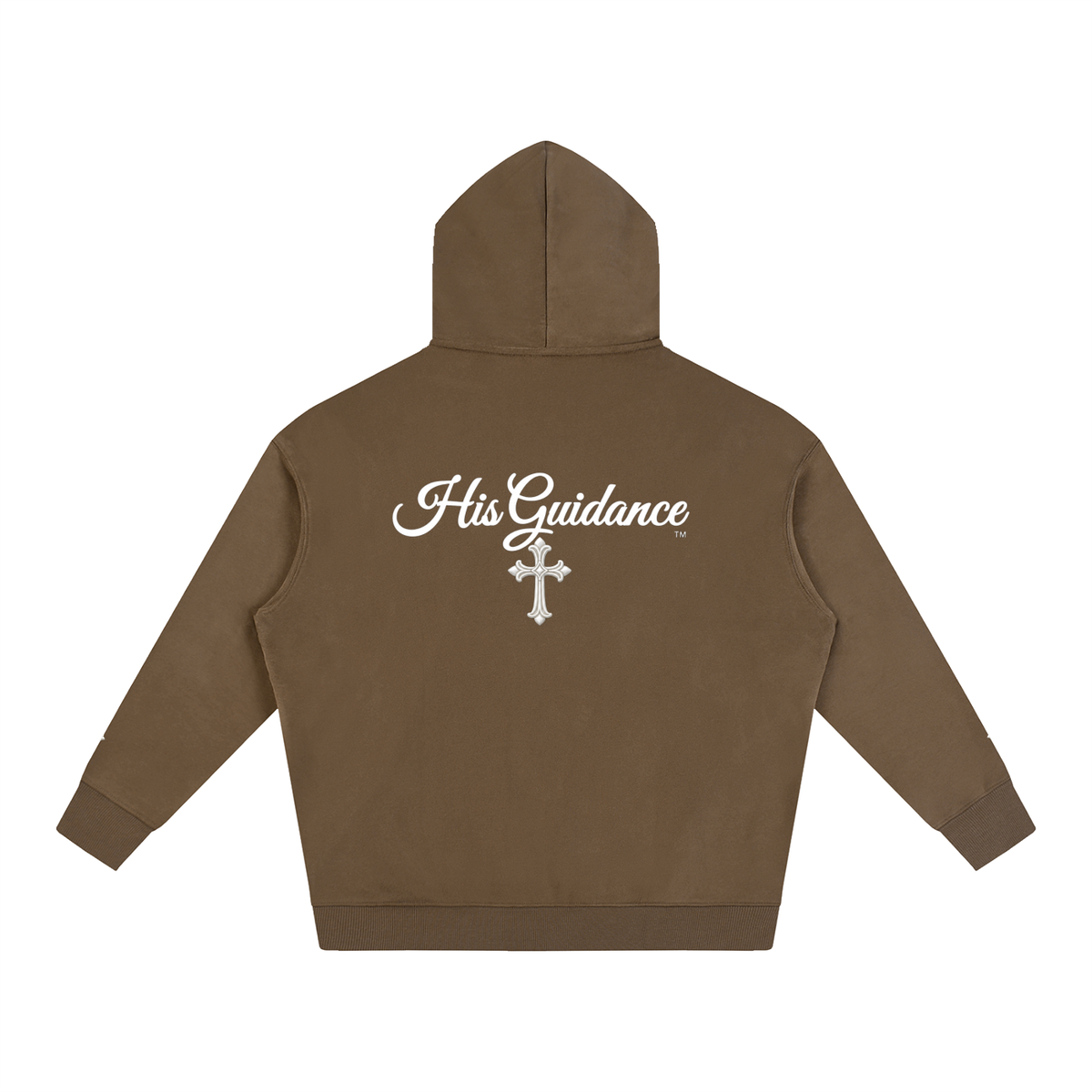 "His Guidance" Oversize Fleeced Hoodie (cross on sleeves)