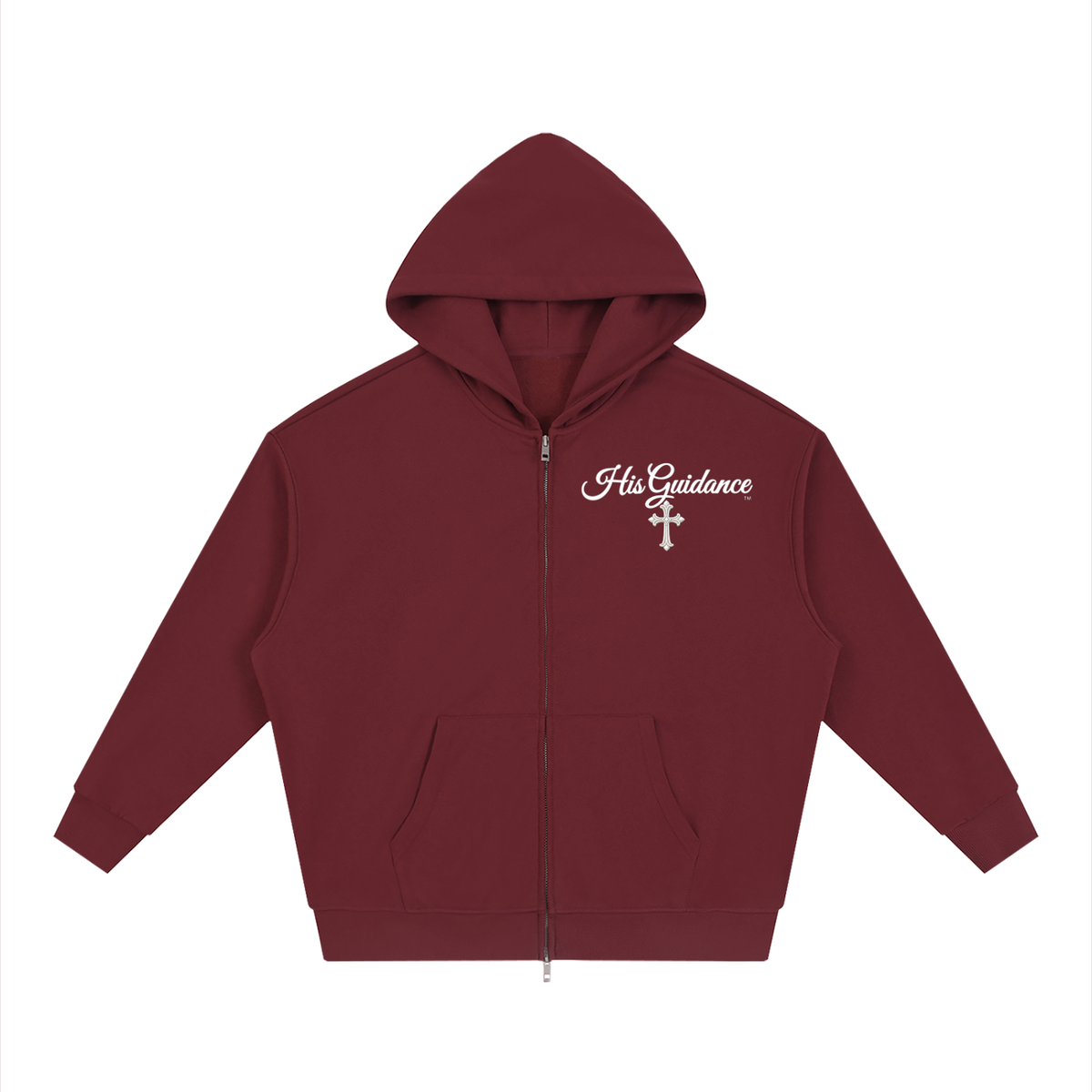 "His Guidance" Unisex Loose Solid Full Zip Hoodie