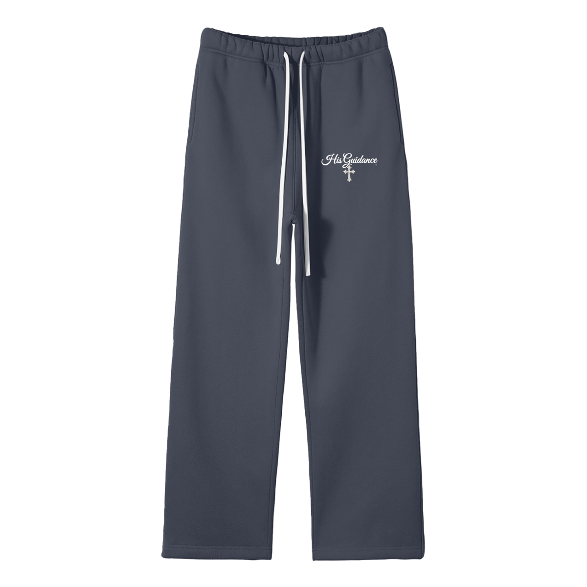 "His Guidance" Unisex Solid Color Fleece Straight Leg Pants.