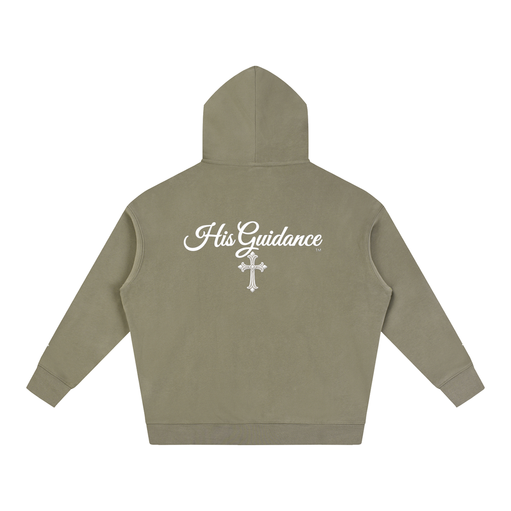 "His Guidance" Oversize Fleeced Hoodie (cross on sleeves)
