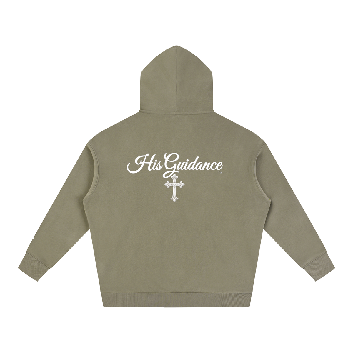 "His Guidance" Oversize Fleeced Hoodie (cross on sleeves)