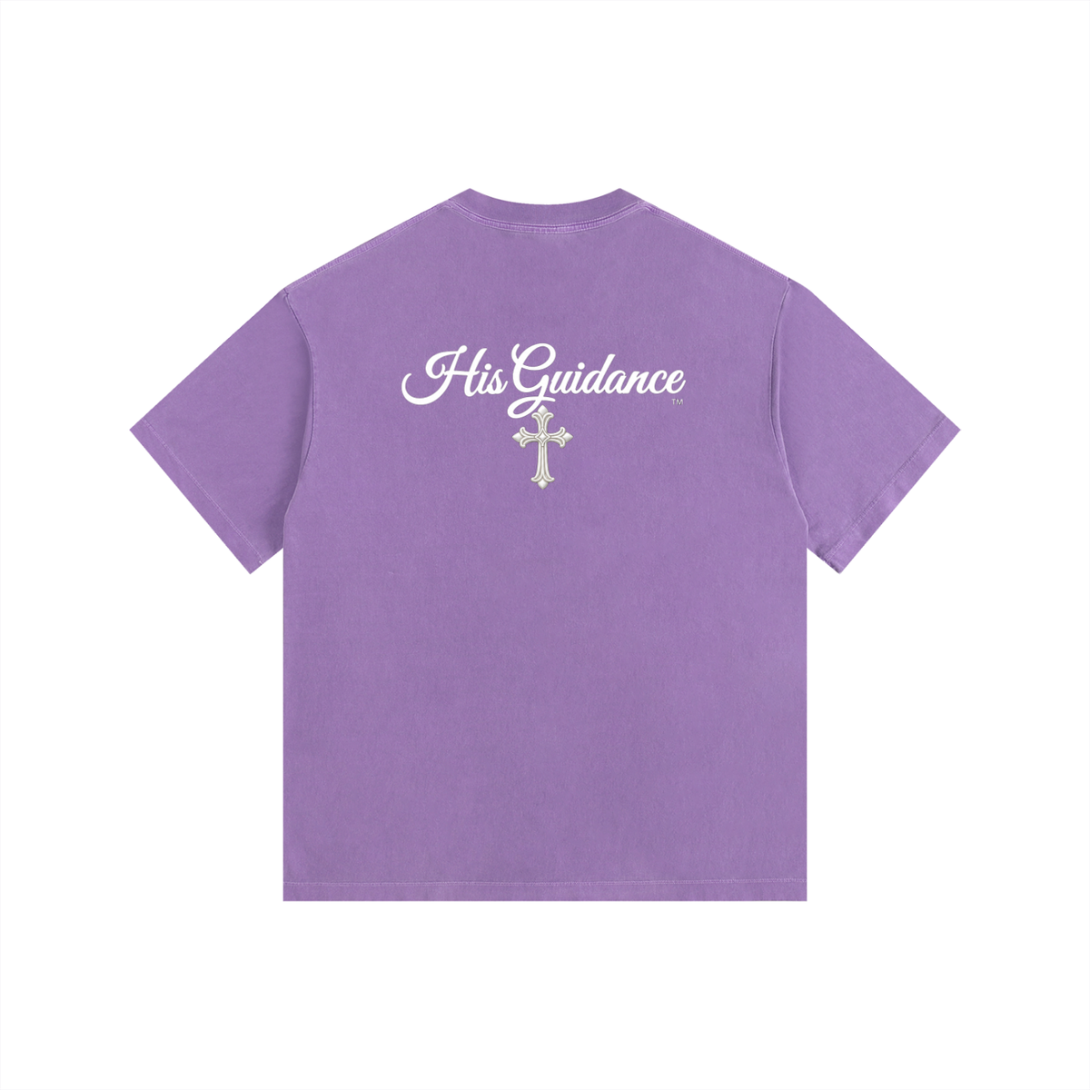 "His Guidance" Vintage Washed Oversized Cotton T-Shirt (White Font)