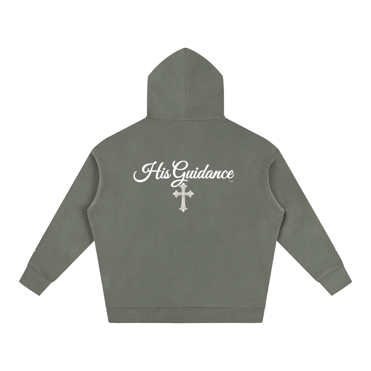 "His Guidance" Oversize Fleeced Hoodie (cross on sleeves)