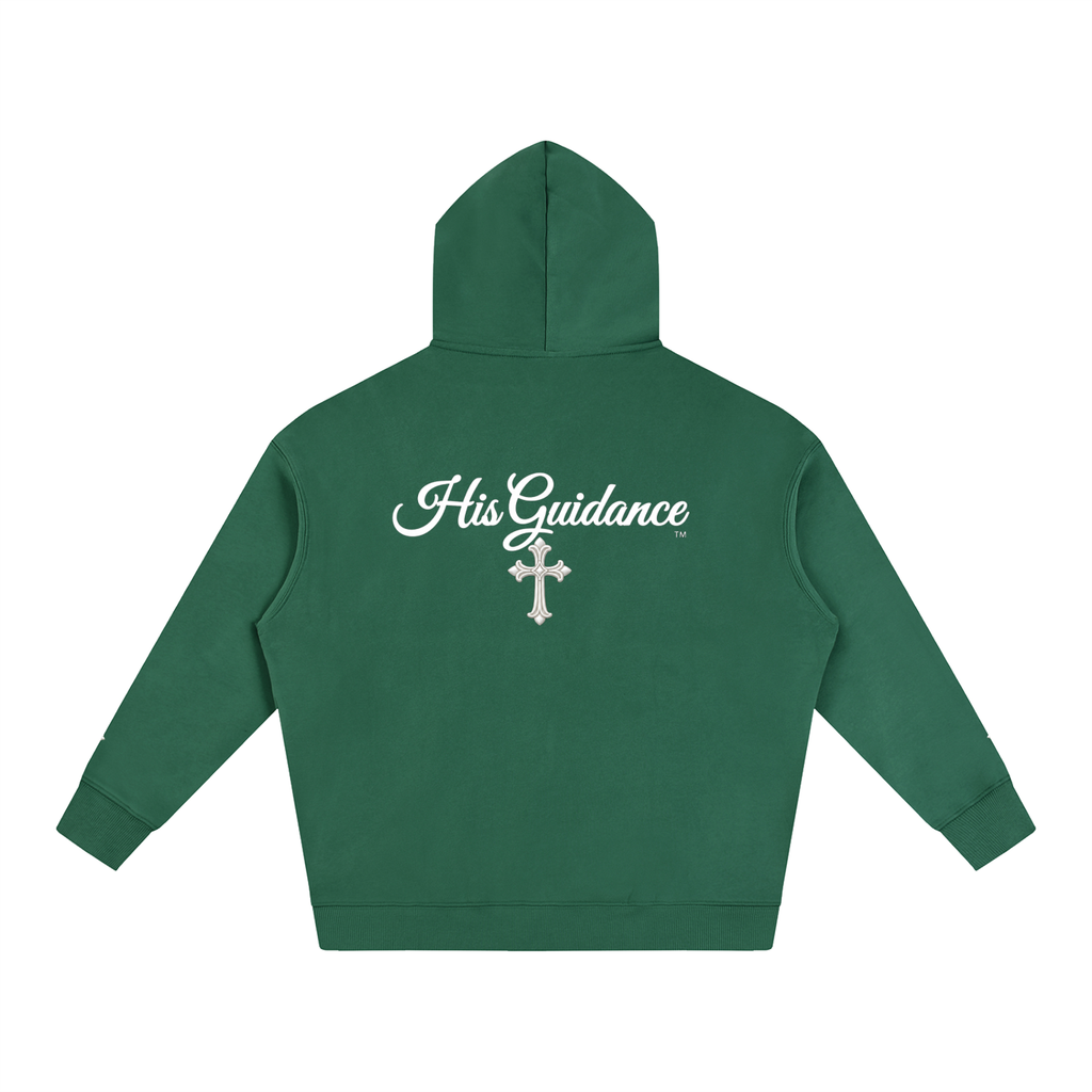 "His Guidance" Oversize Fleeced Hoodie (cross on sleeves)