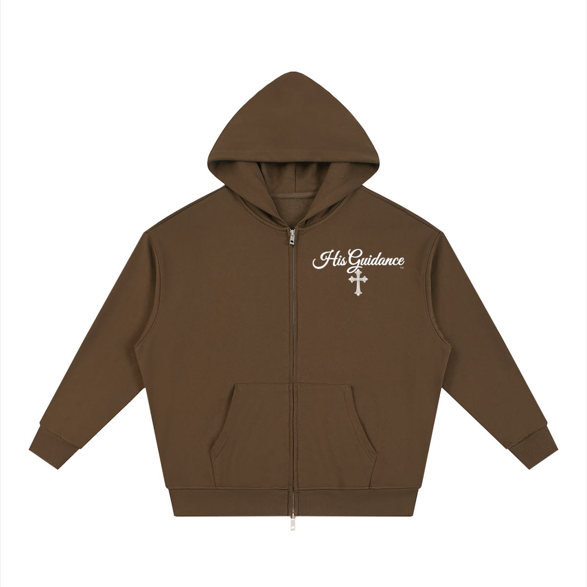 "His Guidance" Unisex Loose Solid Full Zip Hoodie