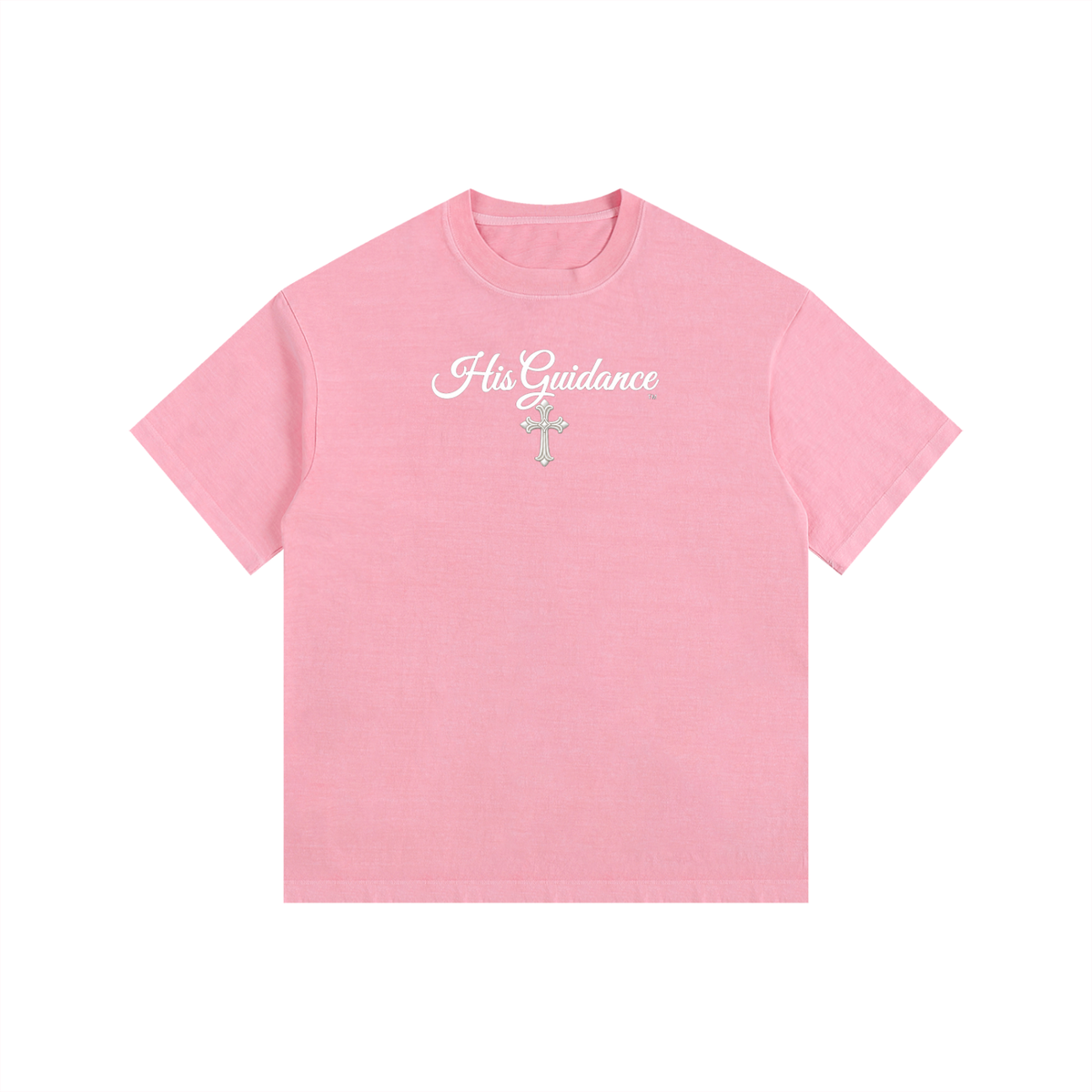 "His Guidance" Vintage Washed Oversized Cotton T-Shirt (White Font)