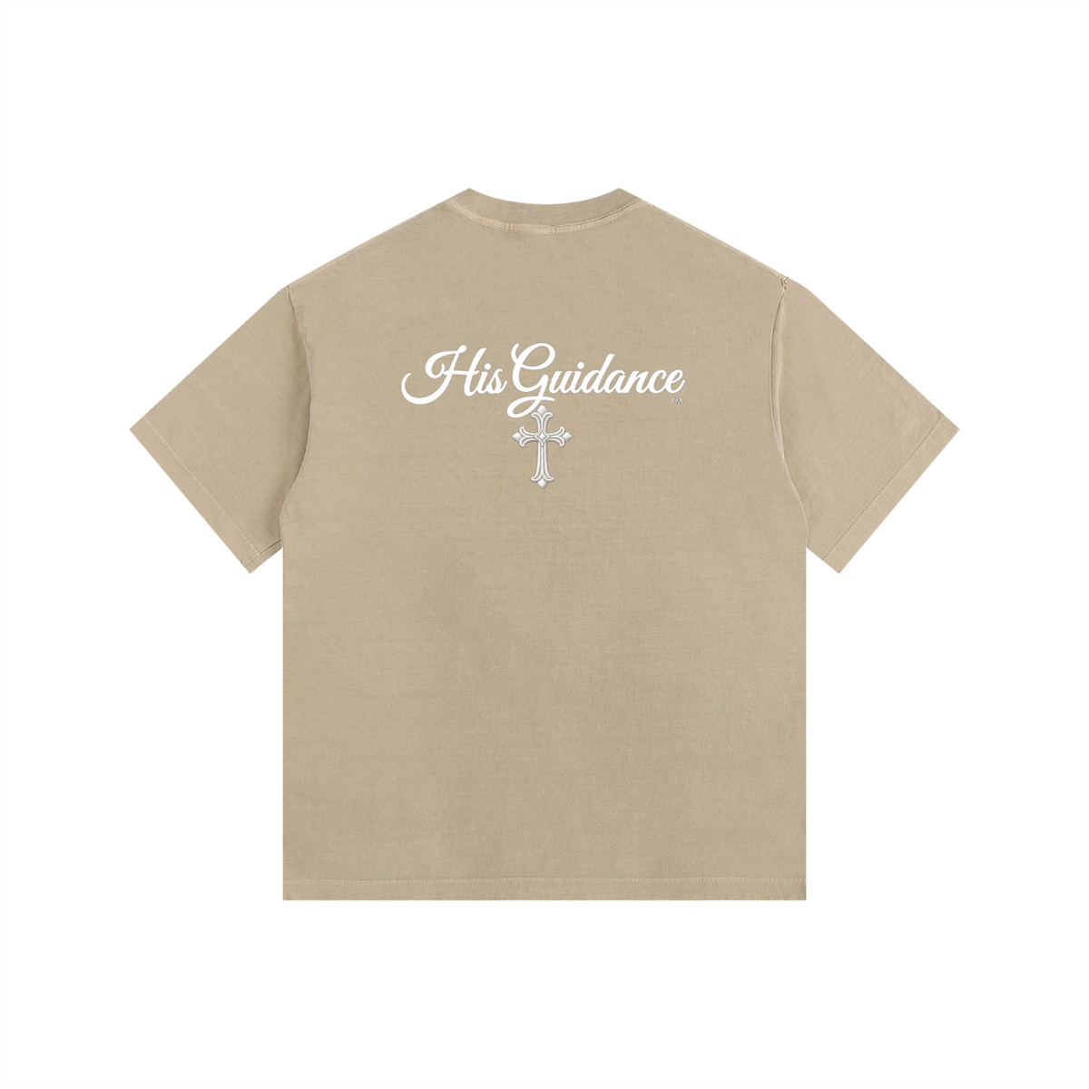 "His Guidance" Vintage Washed Oversized Cotton T-Shirt (White Font)
