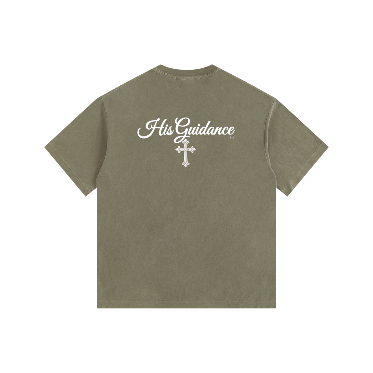"His Guidance" Vintage Washed Oversized Cotton T-Shirt (White Font)