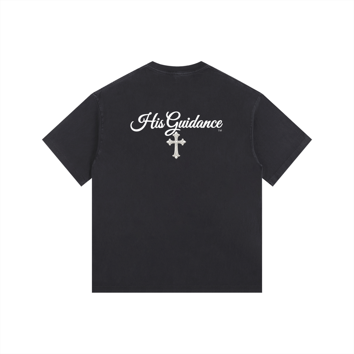 "His Guidance" Vintage Washed Oversized Cotton T-Shirt (White Font)
