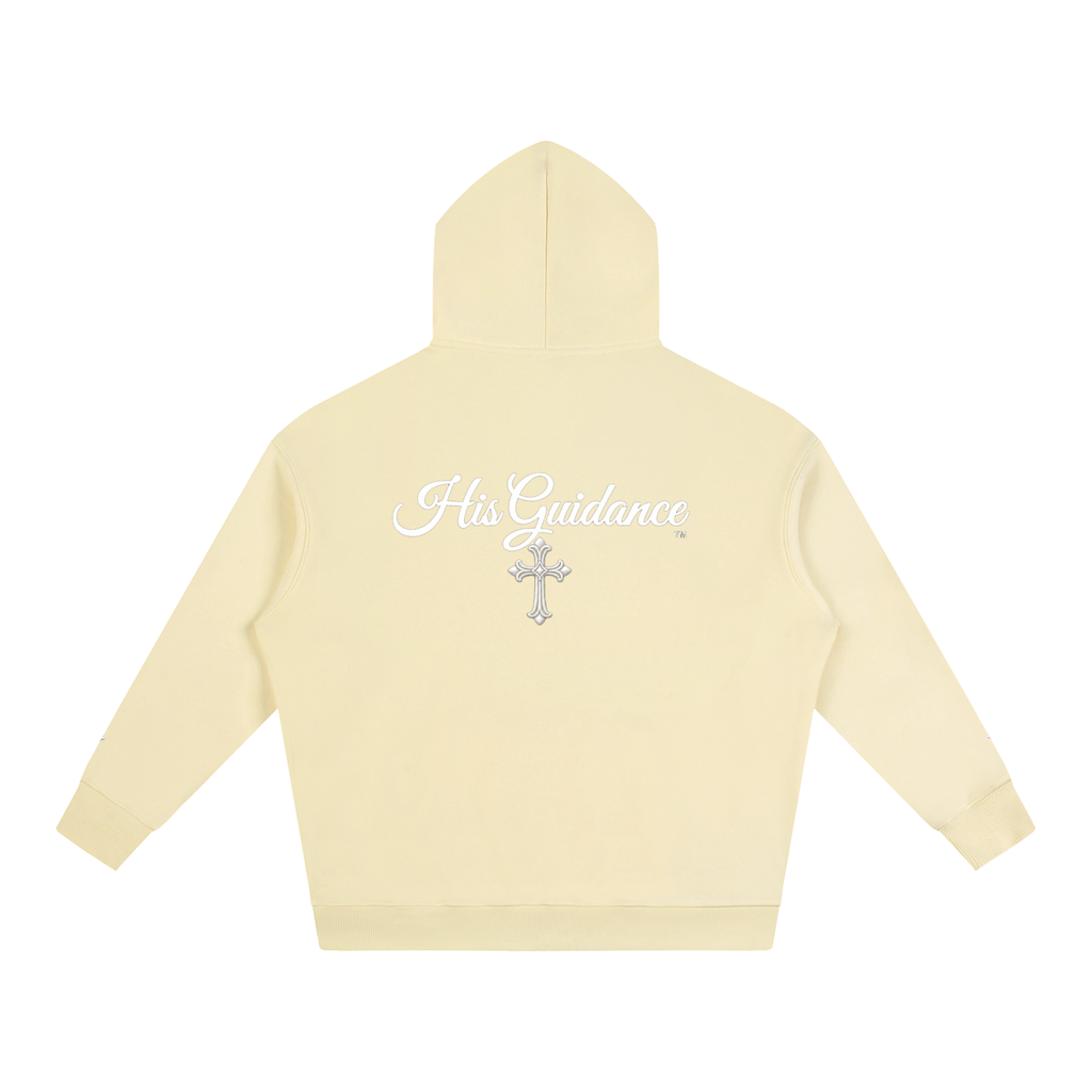 "His Guidance" Oversize Fleeced Hoodie (cross on sleeves)