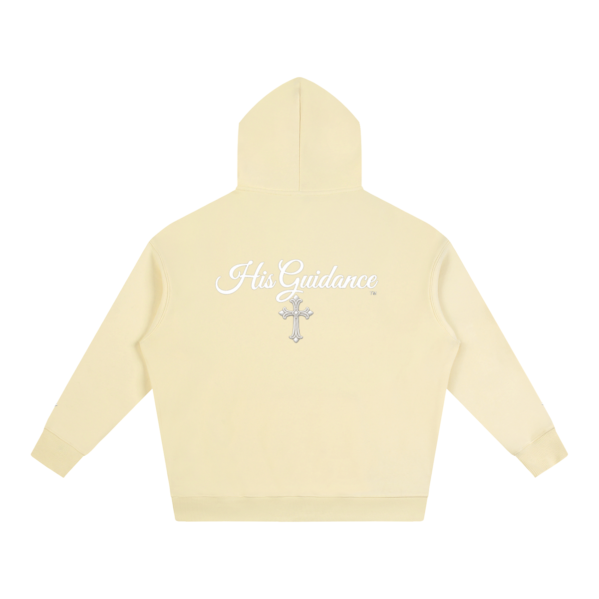 "His Guidance" Oversize Fleeced Hoodie (cross on sleeves)