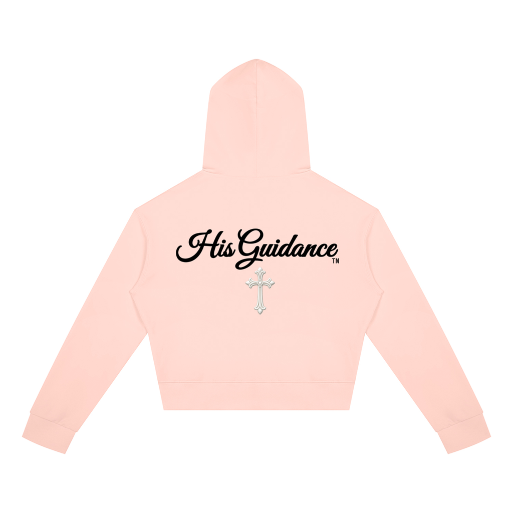 His Guidance Women's Crop Full Zip Hoodie