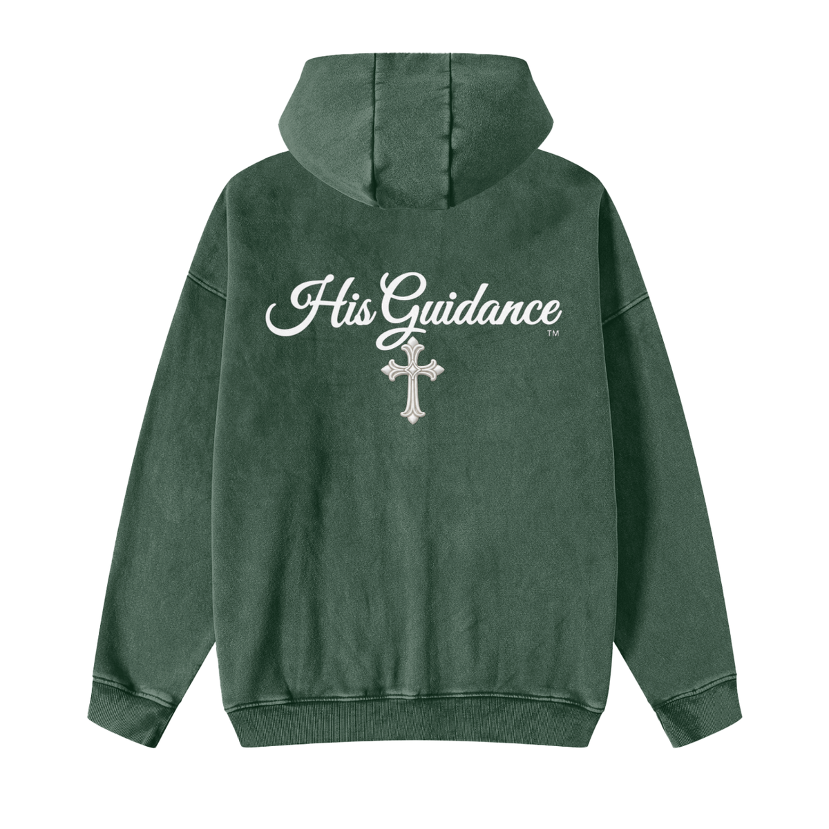 "His Guidance" Snow Washed Zip-Through Fleece Hoodie
