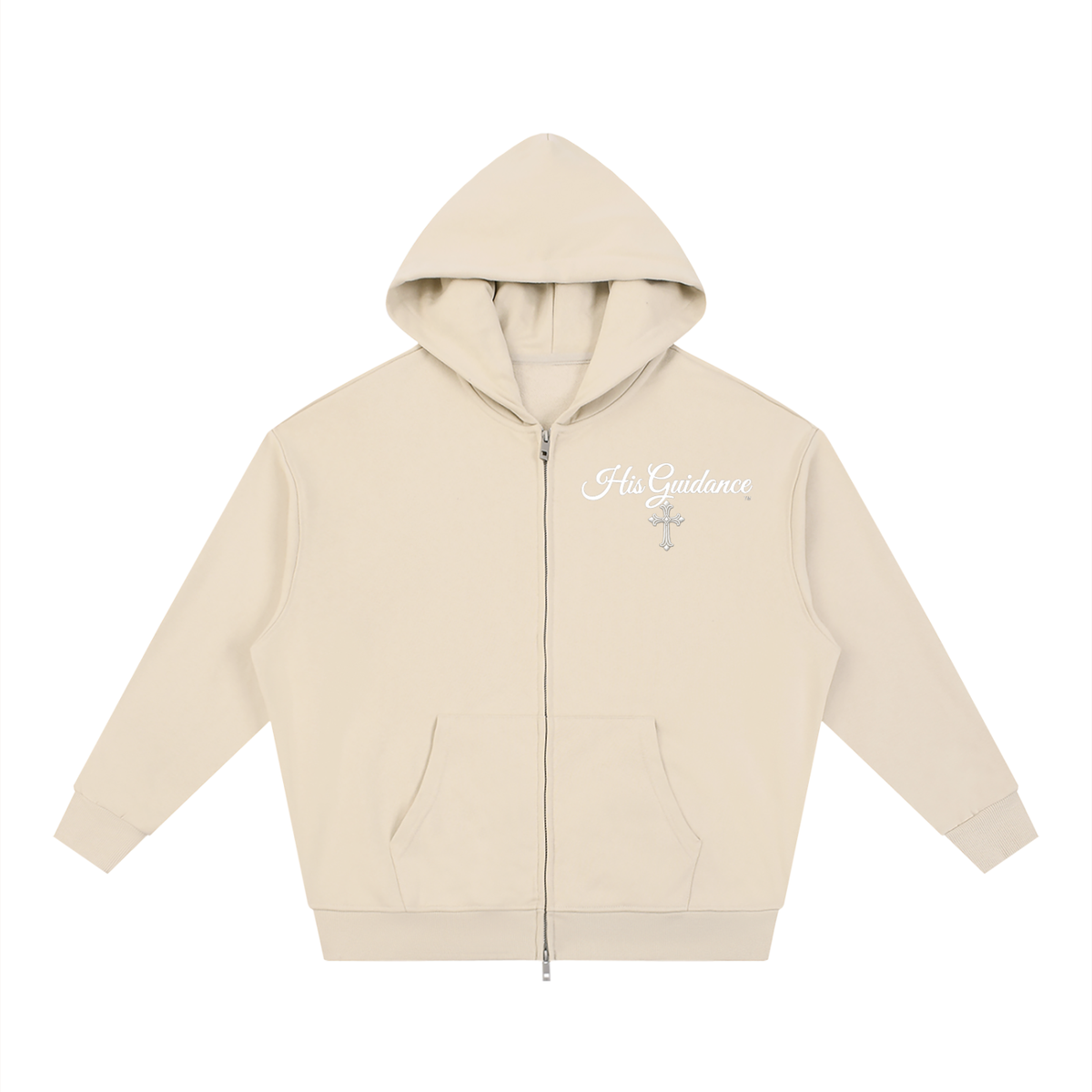 "His Guidance" Unisex Loose Solid Full Zip Hoodie