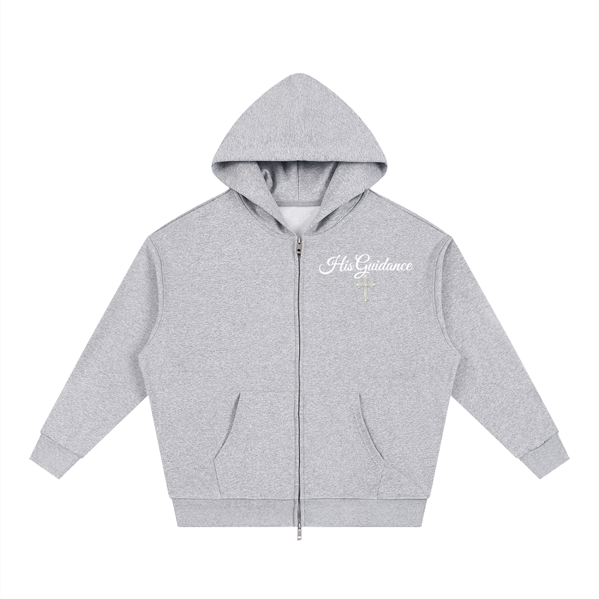 "His Guidance" Unisex Loose Solid Full Zip Hoodie