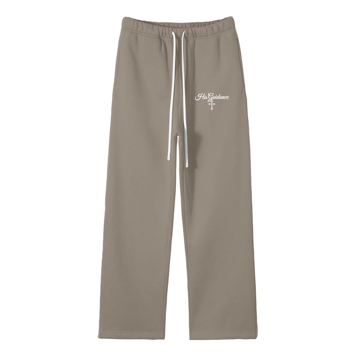 "His Guidance" Unisex Solid Color Fleece Straight Leg Pants.