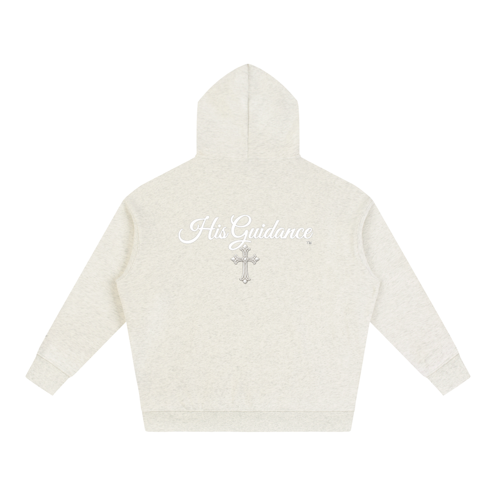 "His Guidance" Oversize Fleeced Hoodie (cross on sleeves)