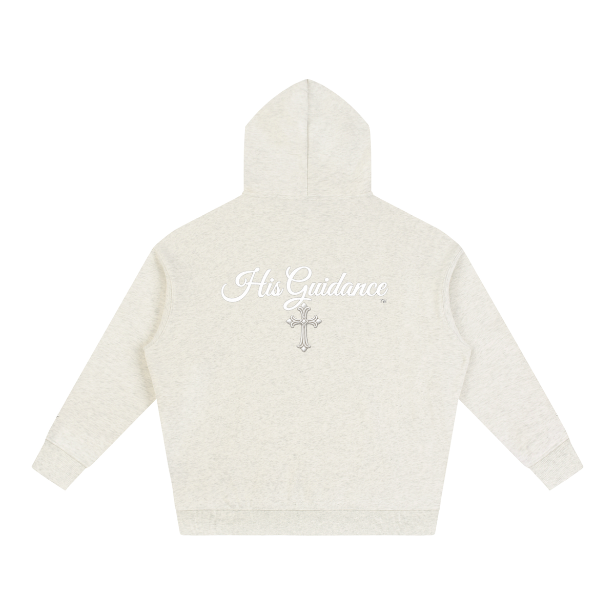 "His Guidance" Oversize Fleeced Hoodie (cross on sleeves)
