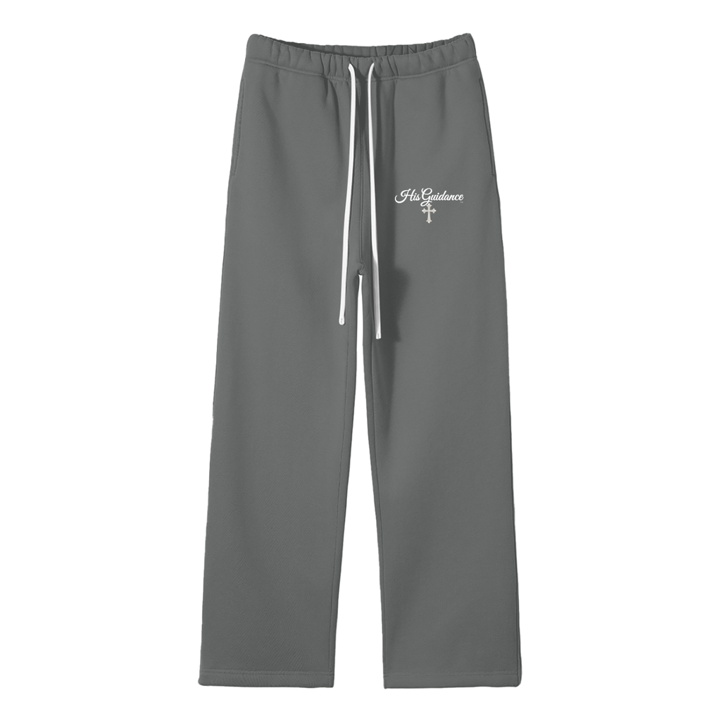 "His Guidance" Unisex Solid Color Fleece Straight Leg Pants.