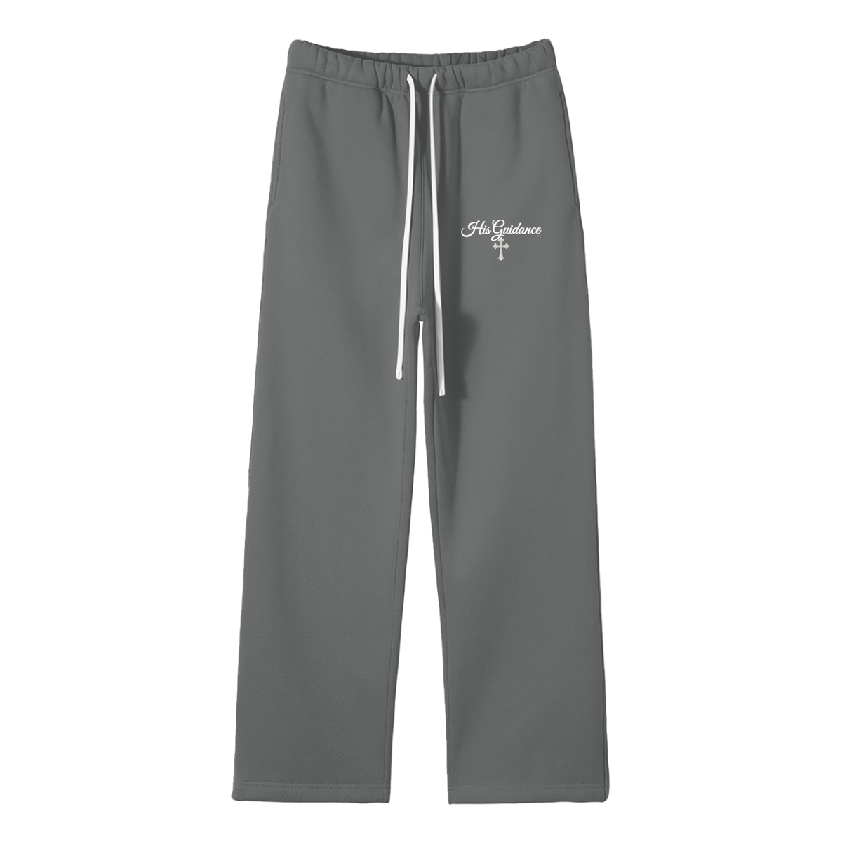 "His Guidance" Unisex Solid Color Fleece Straight Leg Pants.