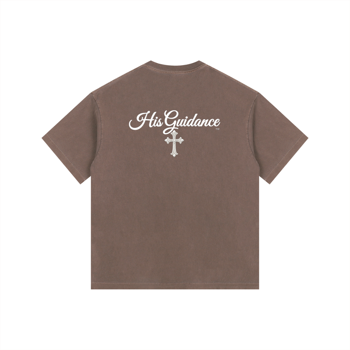 "His Guidance" Vintage Washed Oversized Cotton T-Shirt (White Font)