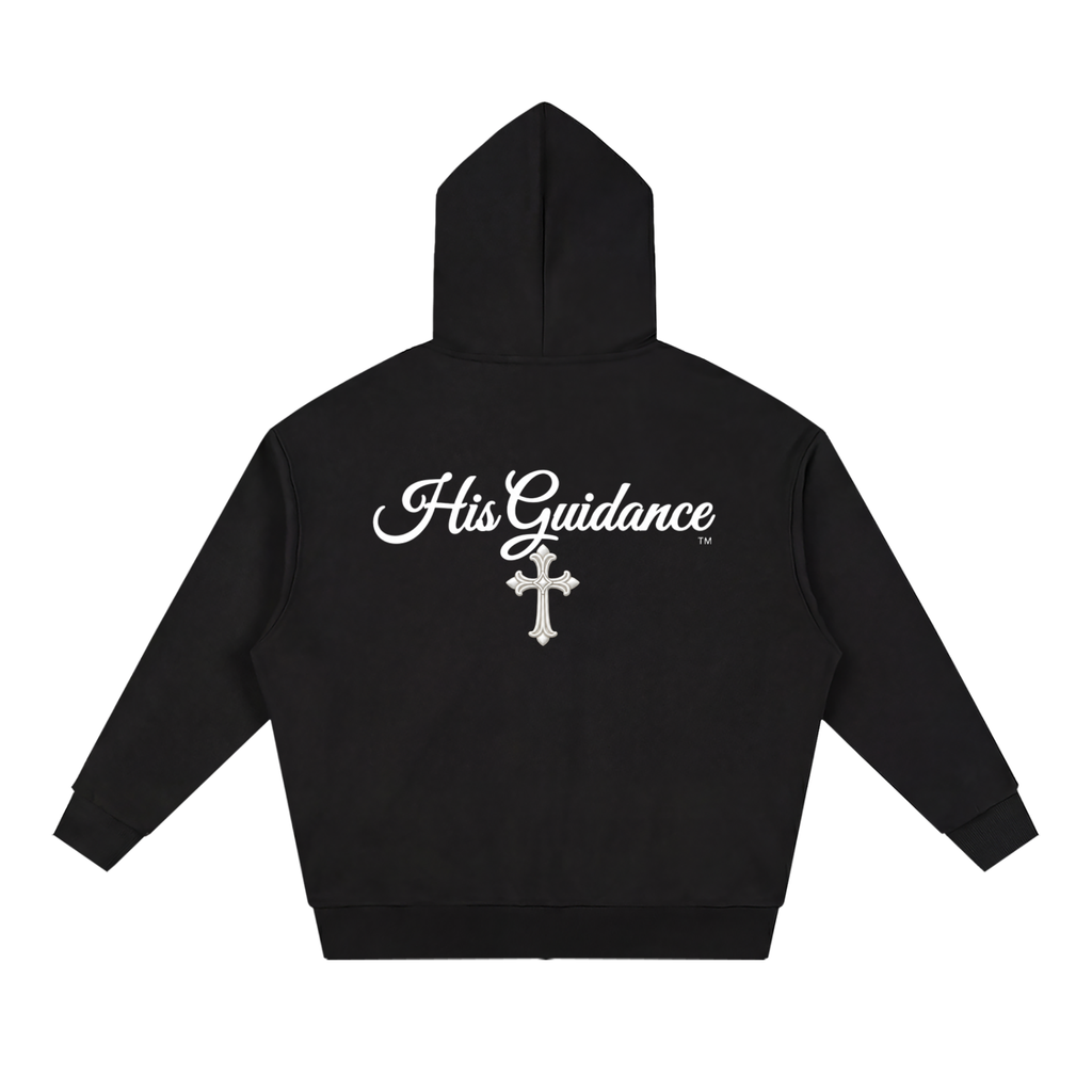 "His Guidance" Unisex Loose Solid Full Zip Hoodie