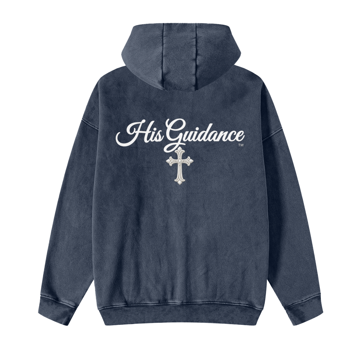 "His Guidance" Snow Washed Zip-Through Fleece Hoodie