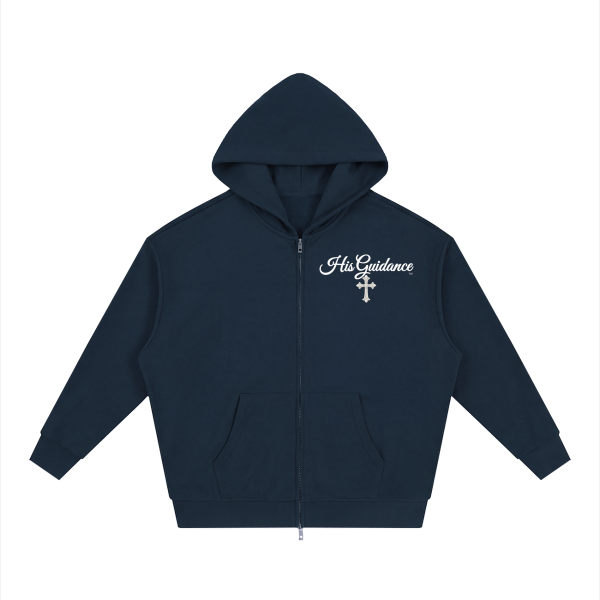 "His Guidance" Unisex Loose Solid Full Zip Hoodie