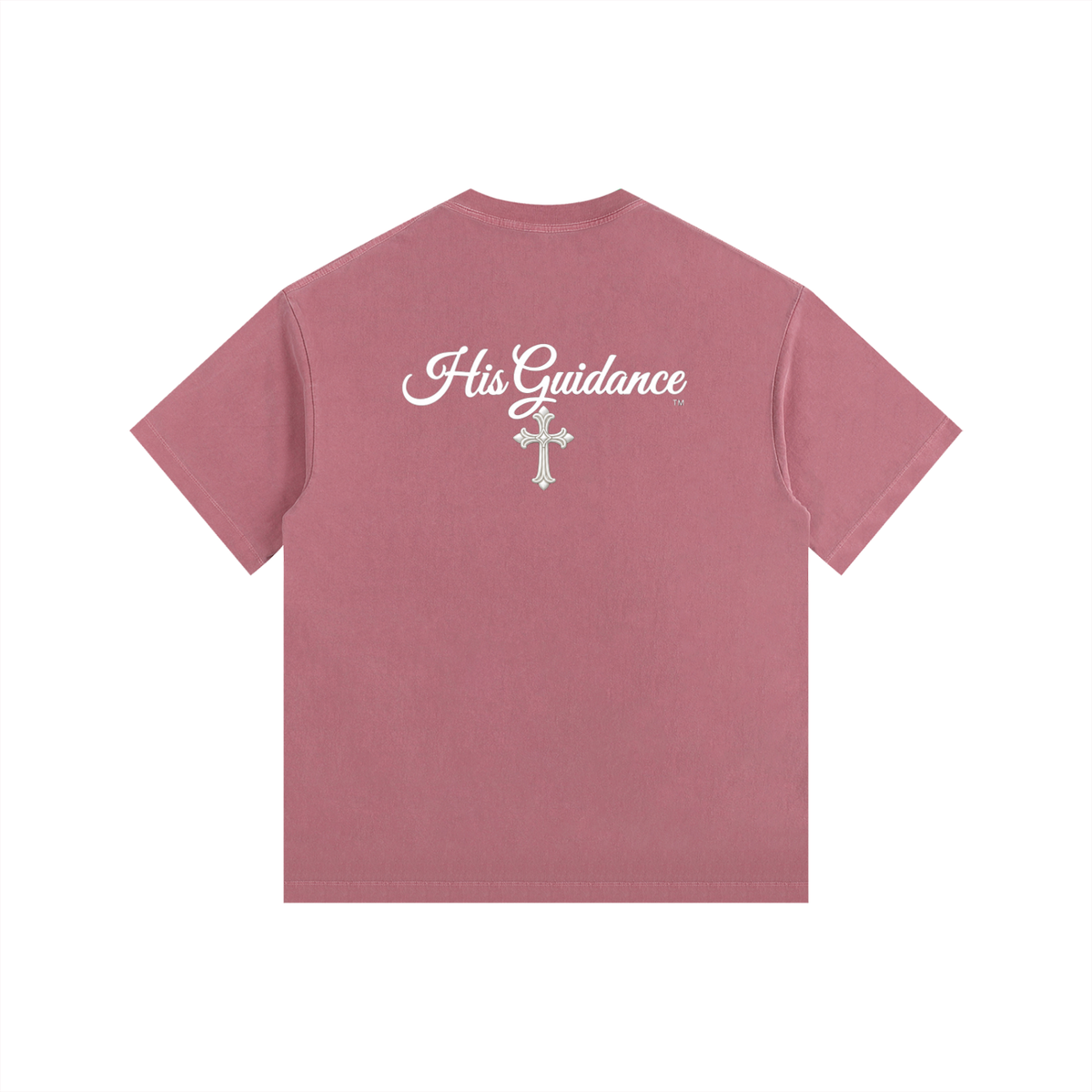 "His Guidance" Vintage Washed Oversized Cotton T-Shirt (White Font)