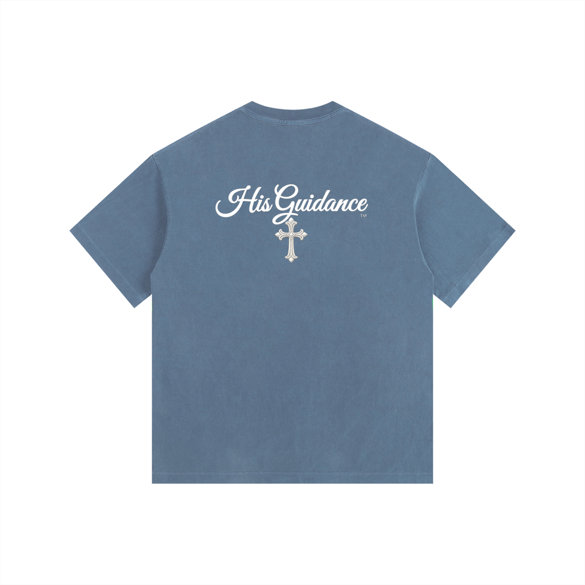 "His Guidance" Vintage Washed Oversized Cotton T-Shirt (White Font)