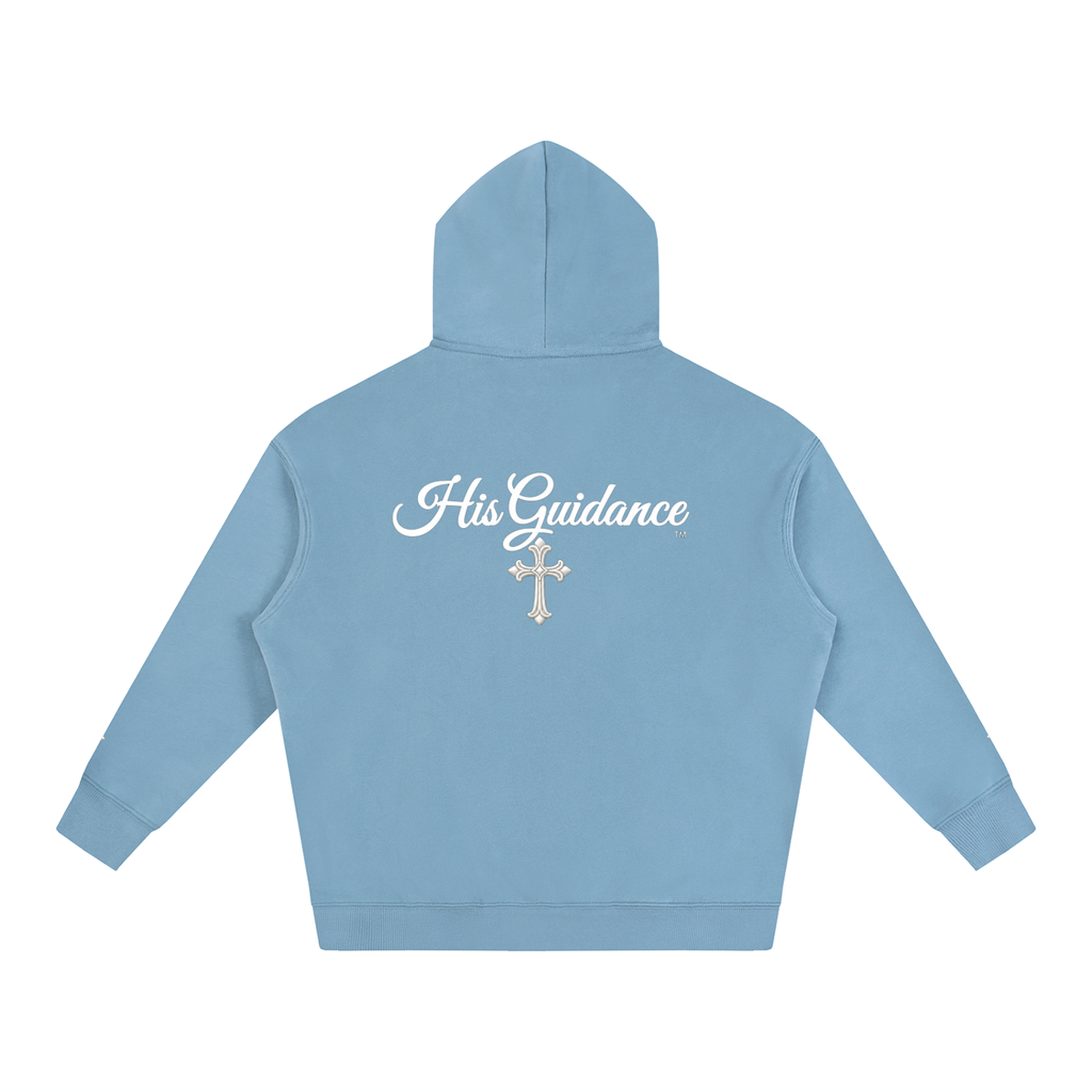 "His Guidance" Oversize Fleeced Hoodie (cross on sleeves)