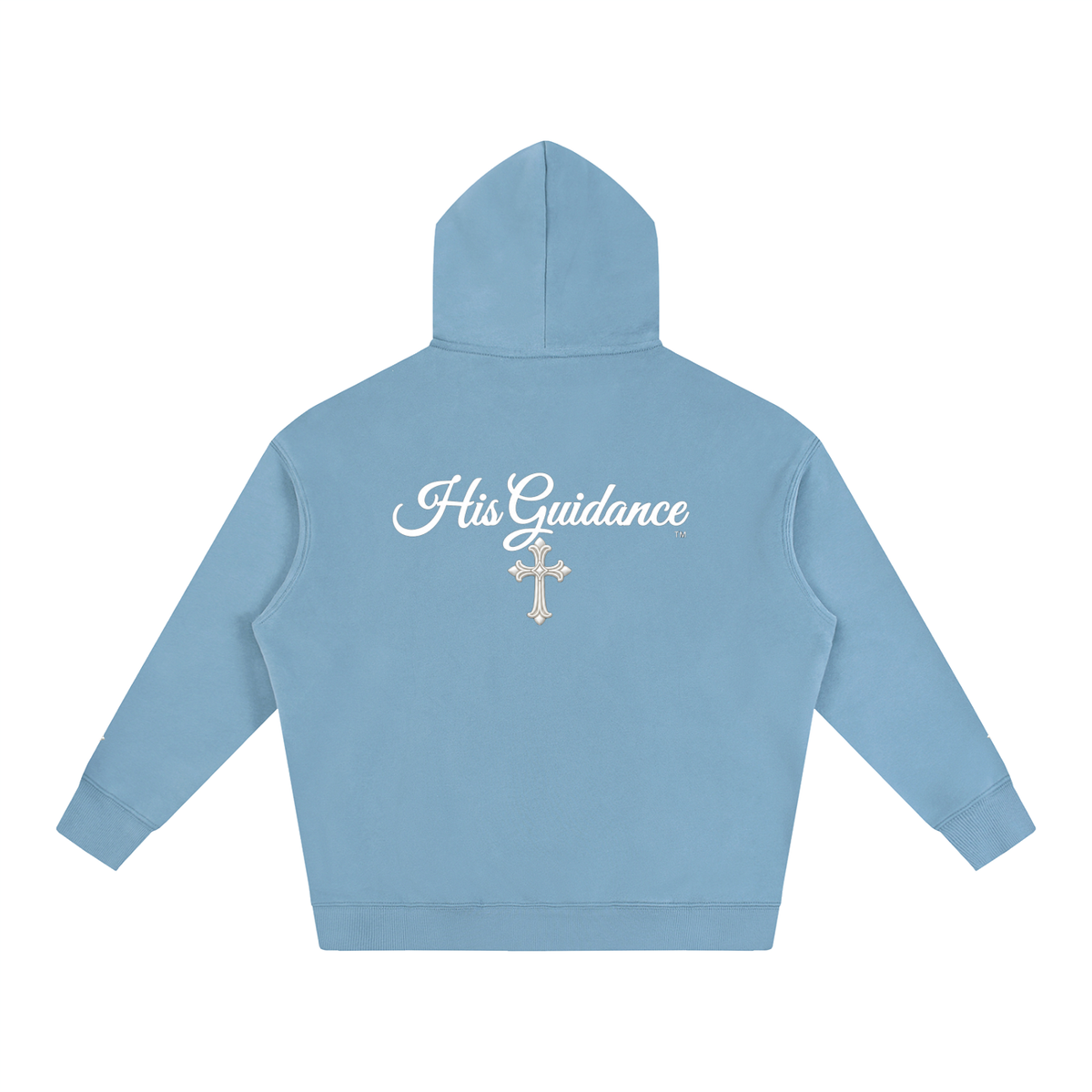 "His Guidance" Oversize Fleeced Hoodie (cross on sleeves)