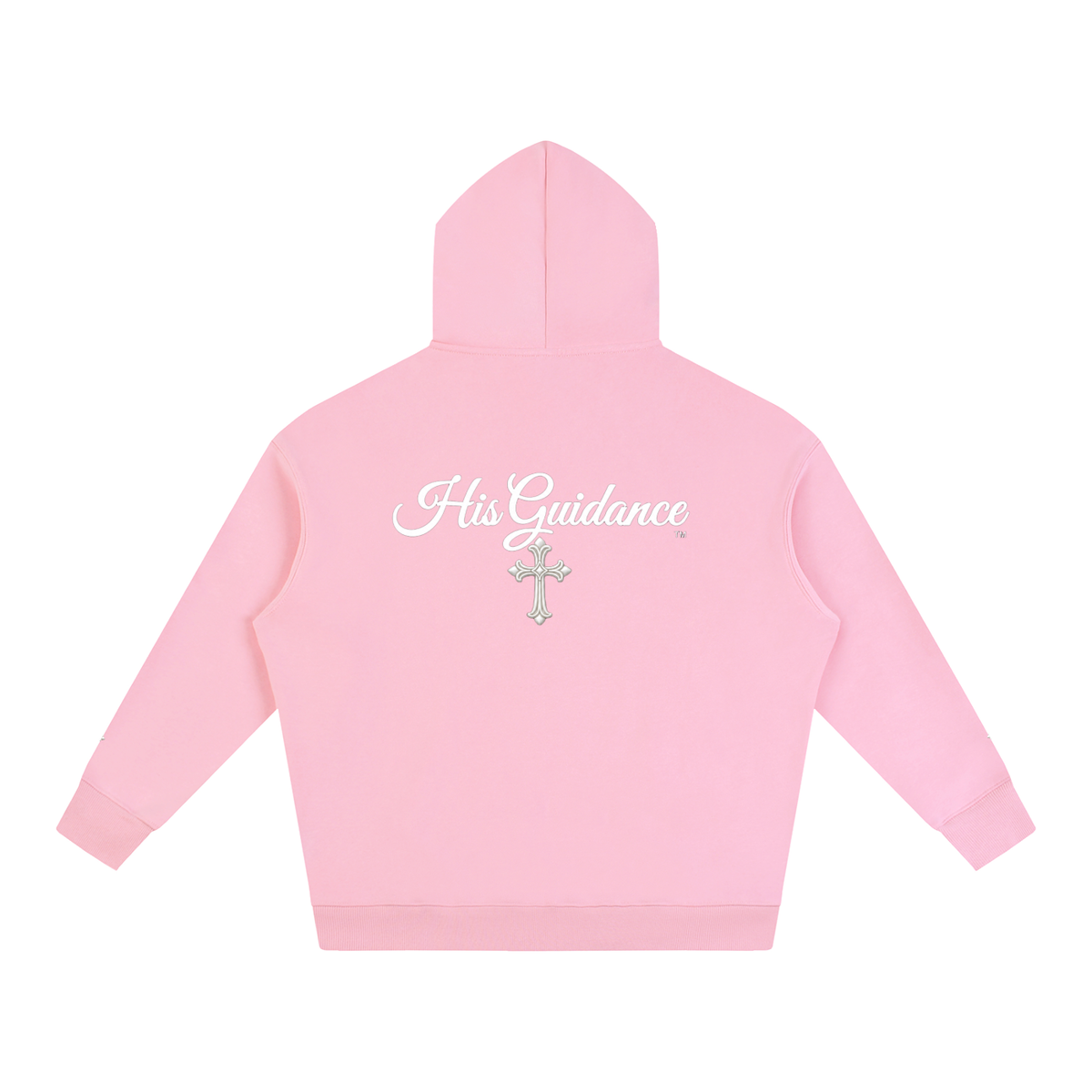"His Guidance" Oversize Fleeced Hoodie (cross on sleeves)