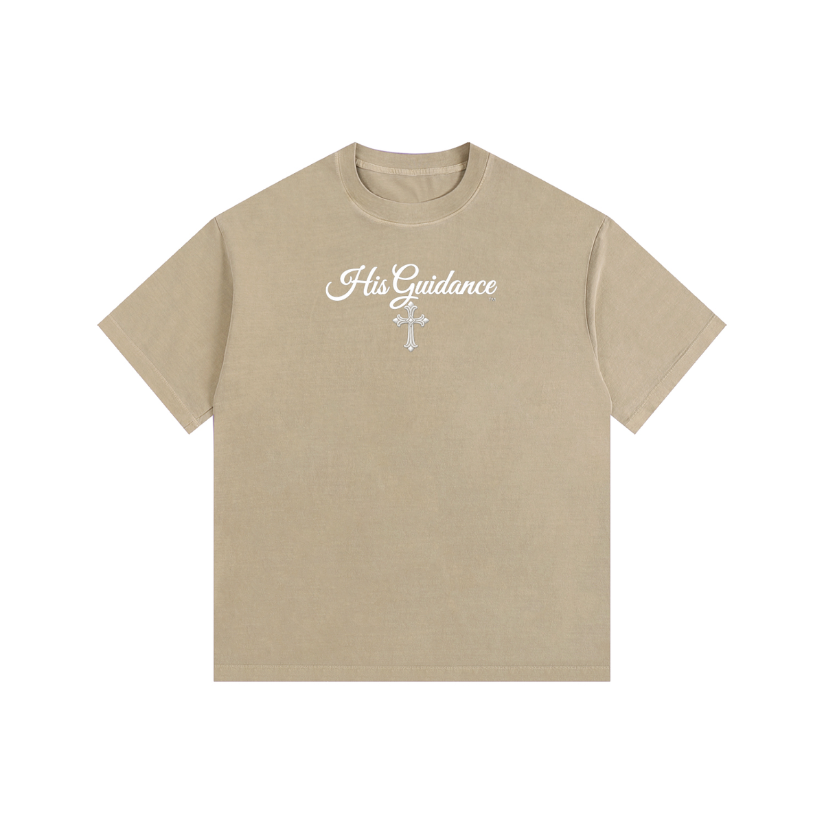 "His Guidance" Vintage Washed Oversized Cotton T-Shirt (White Font)