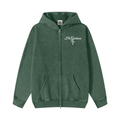 "His Guidance" Snow Washed Zip-Through Fleece Hoodie
