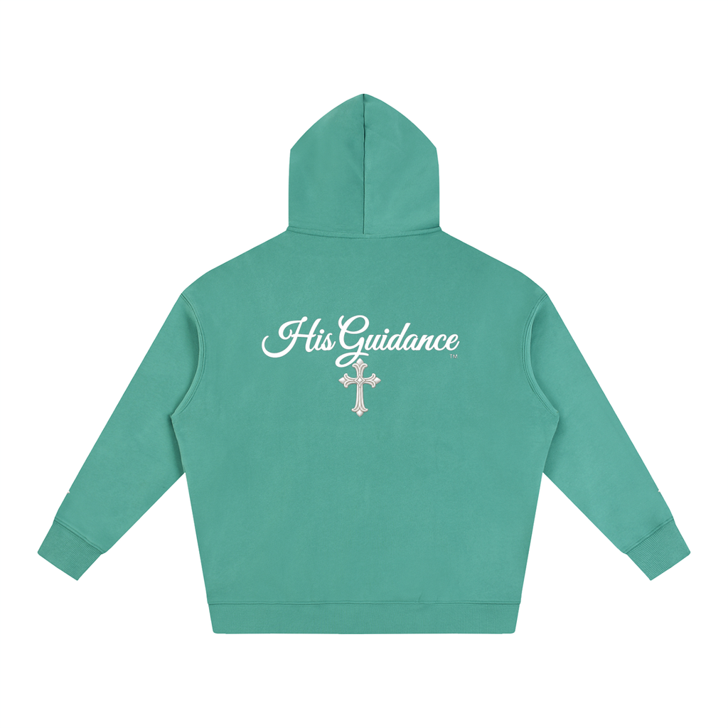 "His Guidance" Oversize Fleeced Hoodie (cross on sleeves)