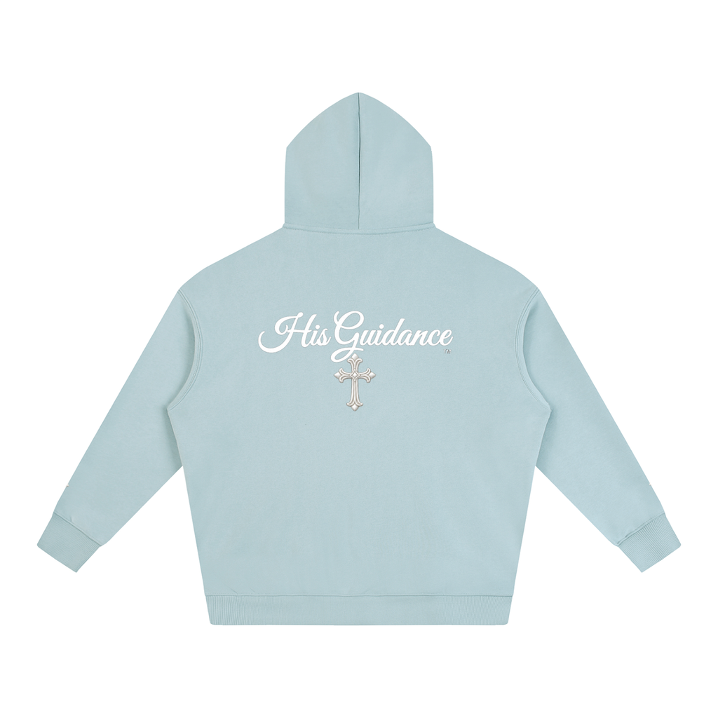 "His Guidance" Oversize Fleeced Hoodie (cross on sleeves)