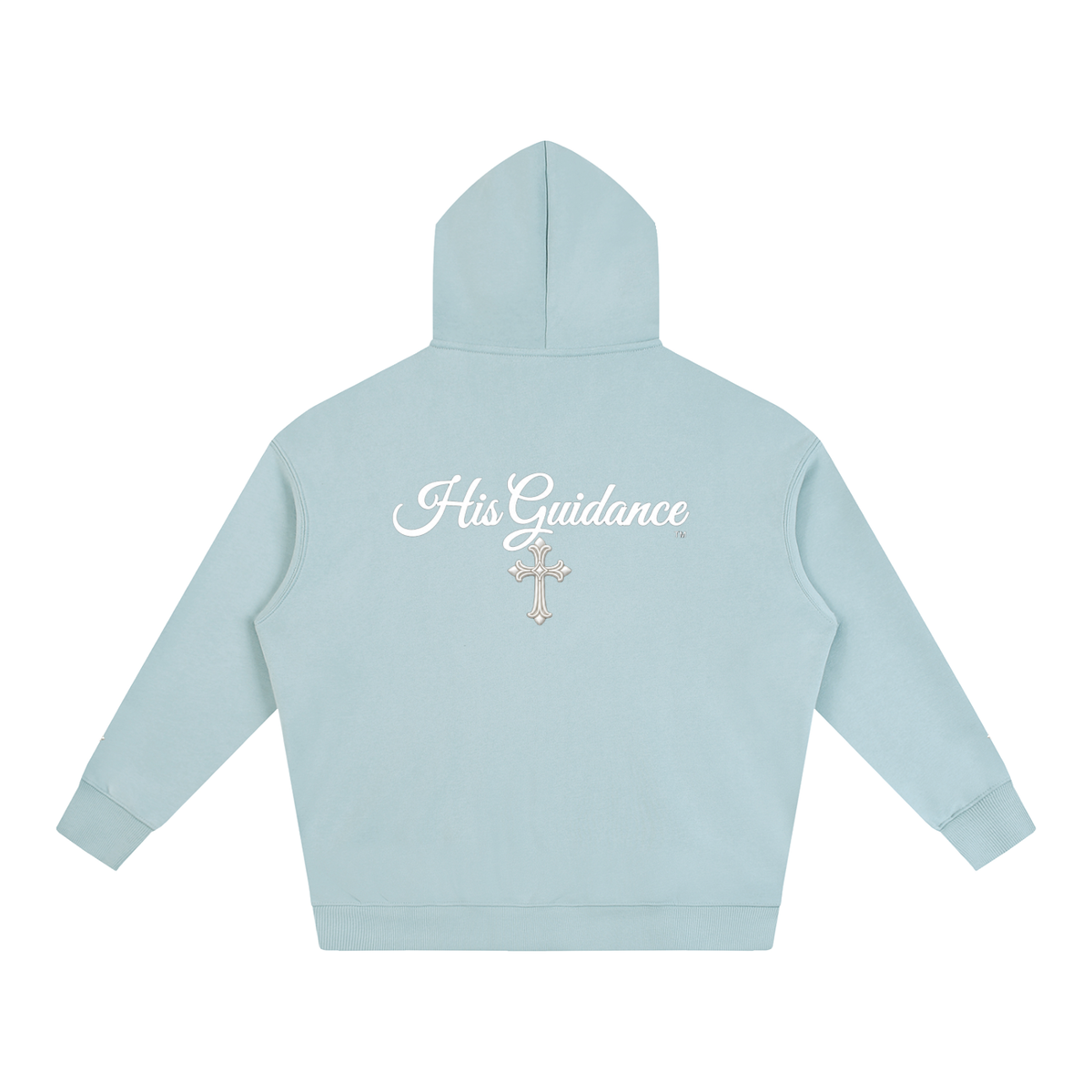 "His Guidance" Oversize Fleeced Hoodie (cross on sleeves)