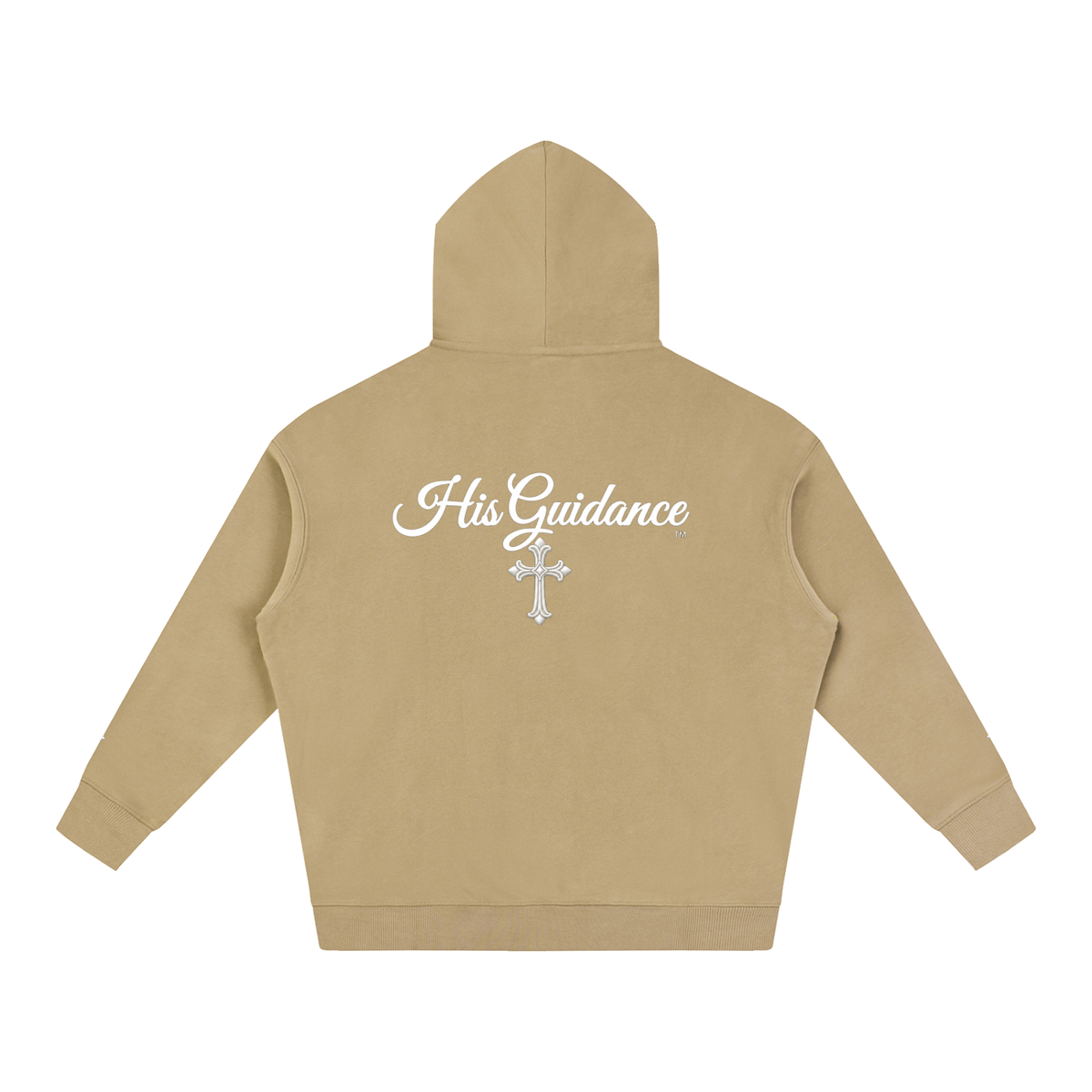"His Guidance" Oversize Fleeced Hoodie (cross on sleeves)