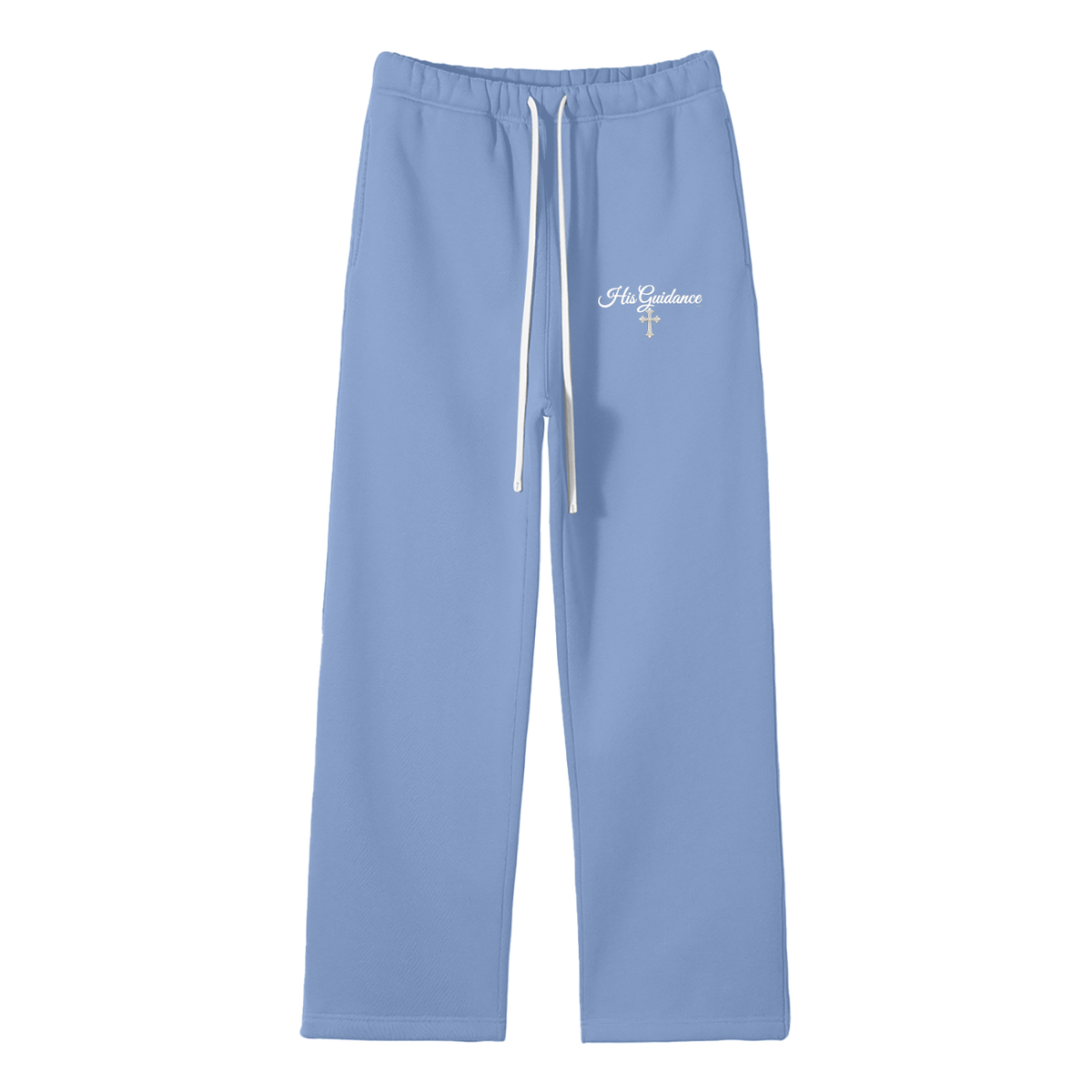 "His Guidance" Unisex Solid Color Fleece Straight Leg Pants.