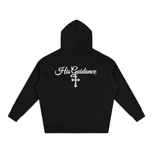 "His Guidance" Oversize Fleeced Hoodie (cross on sleeves)
