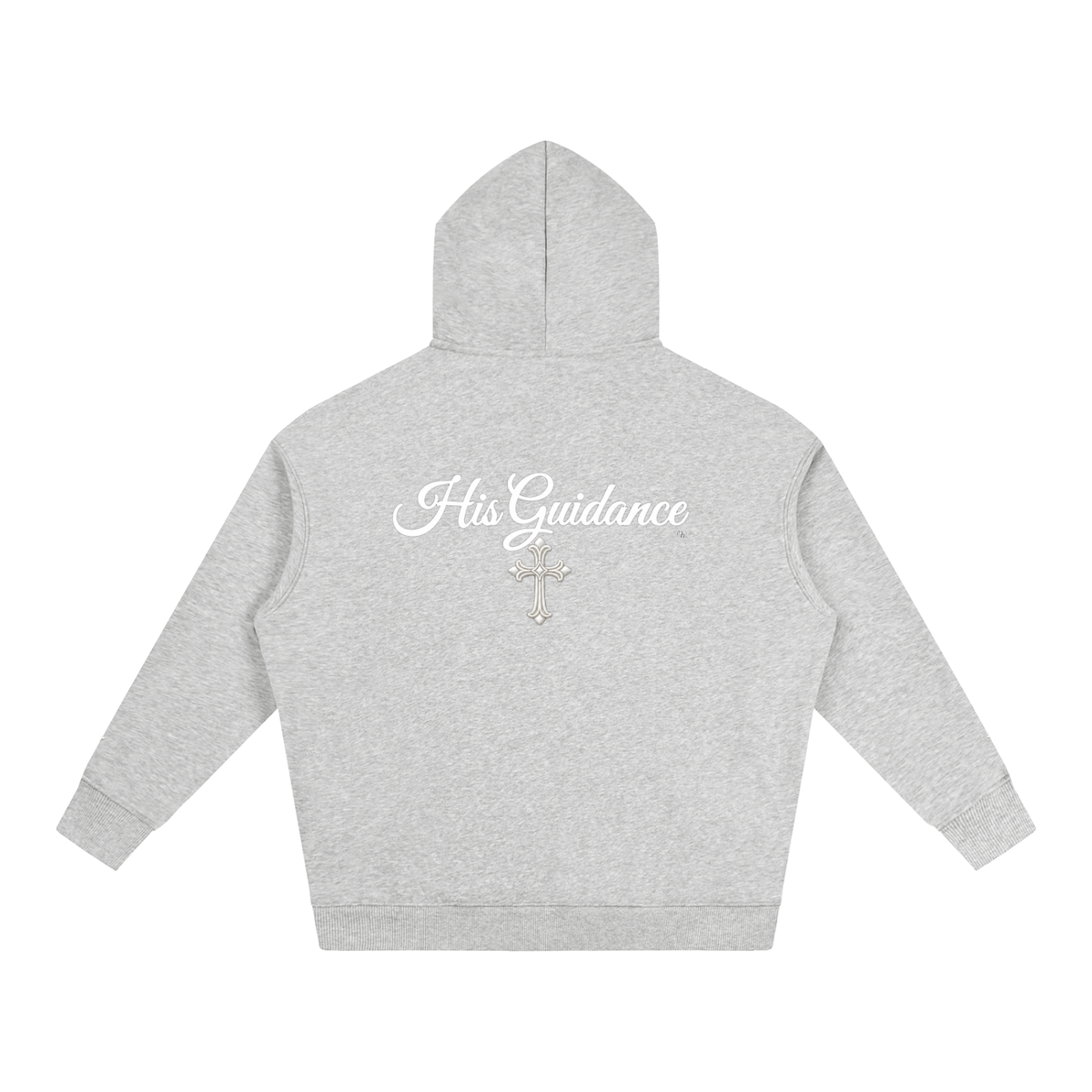 "His Guidance" Oversize Fleeced Hoodie (cross on sleeves)