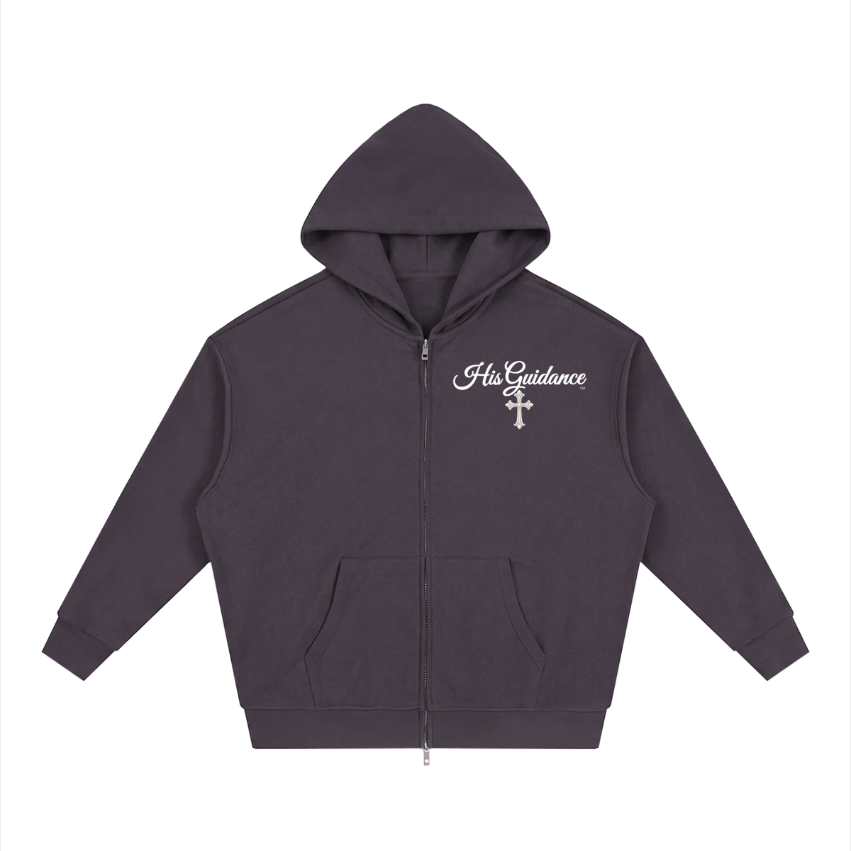 "His Guidance" Unisex Loose Solid Full Zip Hoodie