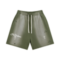 "His Guidance" Sun Fade Distressed Shorts