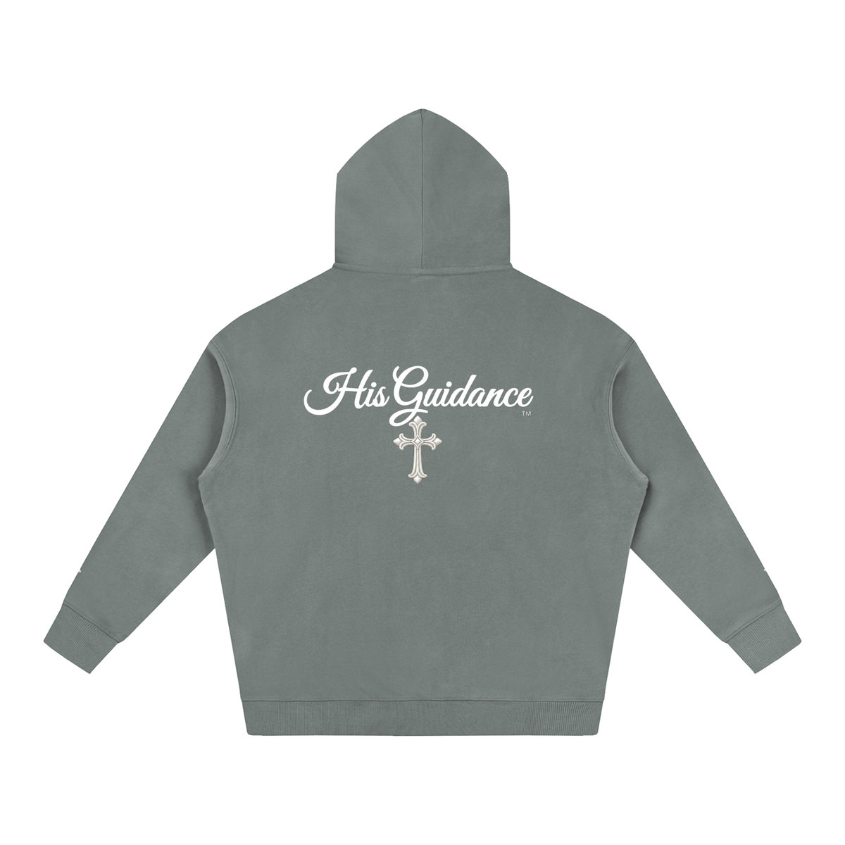 "His Guidance" Oversize Fleeced Hoodie (cross on sleeves)